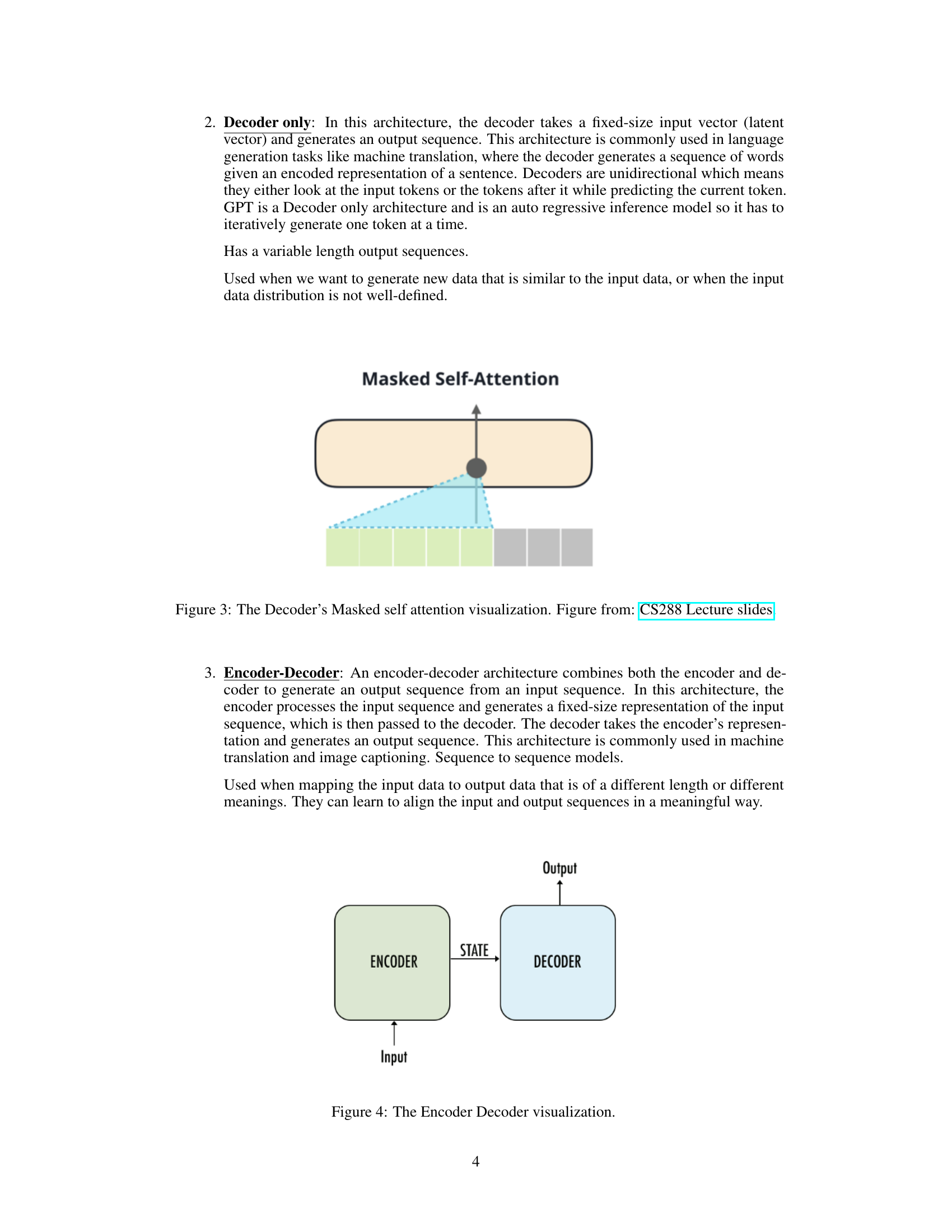 Encoder-Decoder architecture visualization showing encoder passing state to decoder