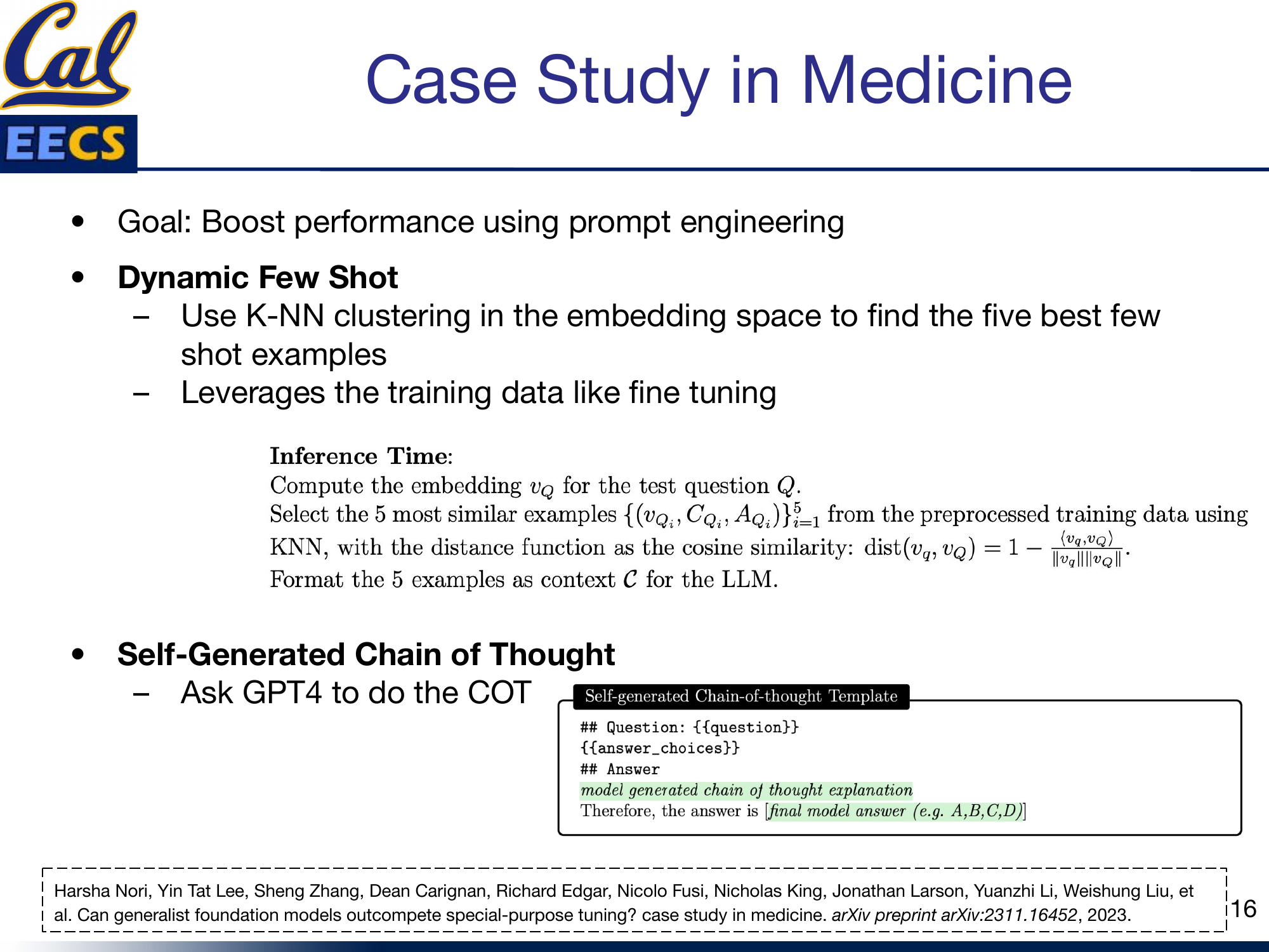 Chart: MedQA accuracy progression from PubMedBERT (38.1%) through various models and strategies to GPT-4 Medprompt (90.2%)